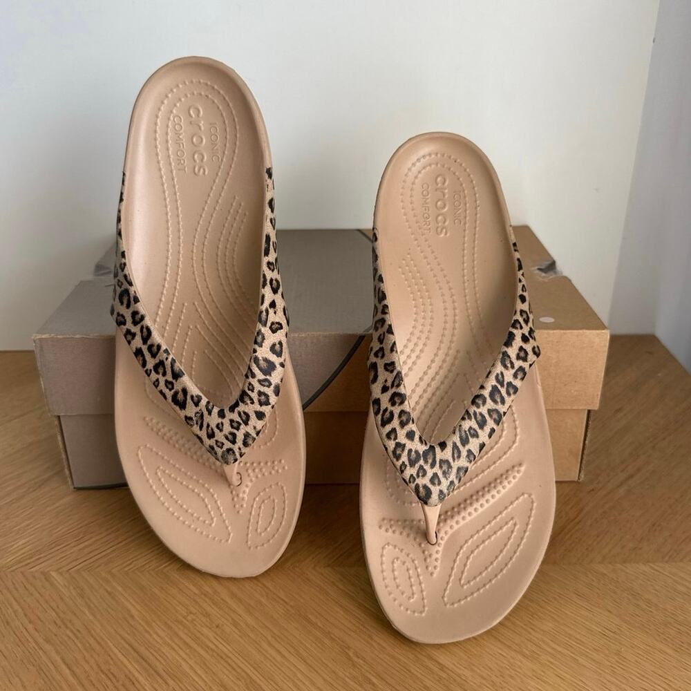 Crocs Kadee II ‘Leopard Print’ Women Slip On Sandals - SZ 11